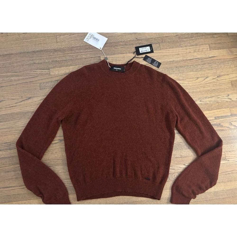 DSQUARED2 mens lightweight‎ wool sweater Holiday red xxl NWT